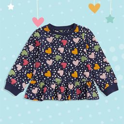 mothercare Girls Navy Blue Printed Pure Cotton Sweatshirt-image-130