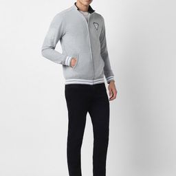 Van Heusen Sport Geometric Printed Mock Collar Front Open Sweatshirt image 5