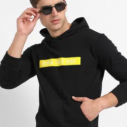 Campus Sutra Typography Printed Hooded Cotton Pullover Sweatshirt-image-25