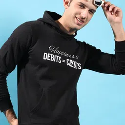 Campus Sutra Black Typography Printed Hooded Cotton Pullover Sweatshirt-picture-22