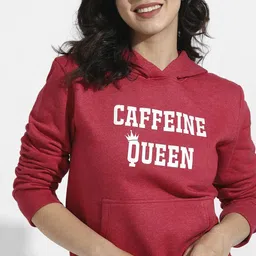 Campus Sutra Typography Printed Hooded Pullover Cotton Sweatshirt-image-56