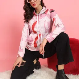 BAESD Abstract Printed Mock Collar Fleece Sweatshirt image 4