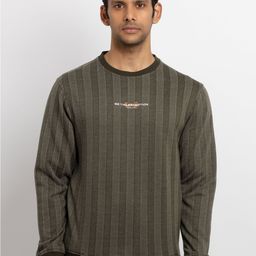 Status Quo Men Plus Size Striped Cotton Sweatshirt-image-96
