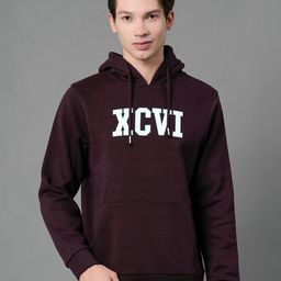 Red Tape Men Burgundy Printed Hooded Sweatshirt-image-80