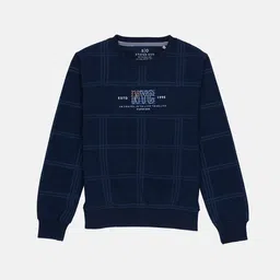 Status Quo Boys Blue Checked Sweatshirt-image-22