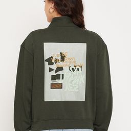 CAMLA Women Olive Green Printed Sweatshirt-image-45