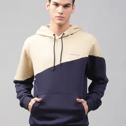 LINDBERGH Men Beige Colourblocked Hooded Sweatshirt-image-87