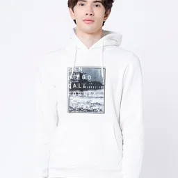 Red Tape Men Off White Printed Hooded Sweatshirt-image-79