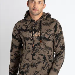 Status Quo Abstract Printed Hooded Cotton Pullover Sweatshirt-image-5