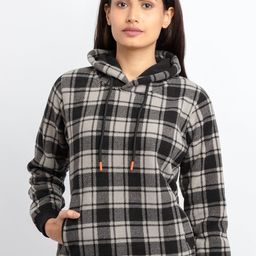 Status Quo Women Grey Checked Sweatshirt-image-20