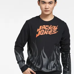 Jack & Jones Men Black Typography Cotton Sweatshirt-picture-43