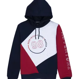 Status Quo Boys Navy Blue Colourblocked Hooded Sweatshirt-image-39