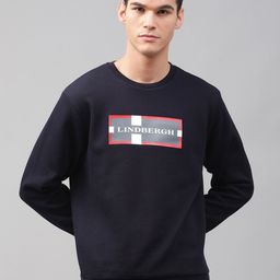 LINDBERGH Men Navy Blue Printed Sweatshirt-image-68