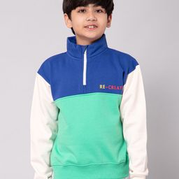 Alan Jones Boys Colourblocked Mock Collar Pullover Sweatshirt-picture-4