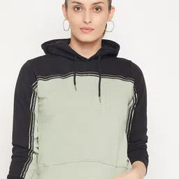 Duke Women Colourblocked Hooded Sweatshirt-image-5