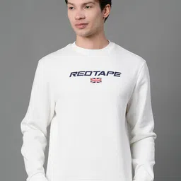 Red Tape Men Off White Printed Sweatshirt-image-44