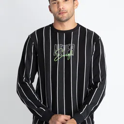 Status Quo Striped Cotton Casual Sweatshirt-image-43