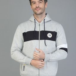 TQS Men Grey Cotton Colourblocked Hooded Sweatshirt-image-53