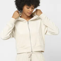 ONLY Women Off White Hooded Sweatshirt-image-86