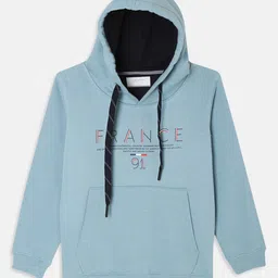 Octave Boys Green Printed Hooded Sweatshirt-image-99