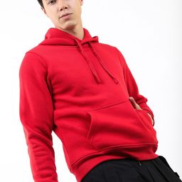 KETCH Men Red Hooded Solid Sweatshirt-image-17