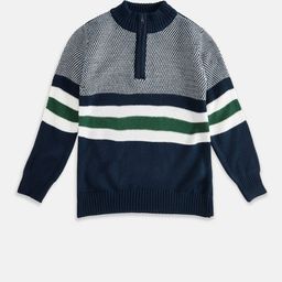 Pantaloons Junior Boys Navy Blue Striped Sweatshirt-image-90