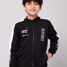 Alan Jones Boys Typography Printed Front-Open Sweatshirt-image-62