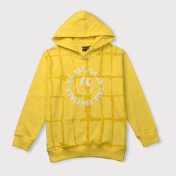Gini and Jony Boys Yellow Checked Cotton Hooded Sweatshirt-picture-8