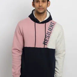 Status Quo Men Mauve Colourblocked Hooded Sweatshirt-image-68