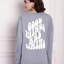 Imsa Moda Typography Printed Fleece Sweatshirt-picture-8