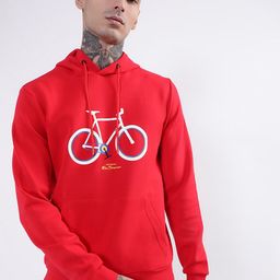 BEN SHERMAN Men Red Printed Hooded Sweatshirt-image-47