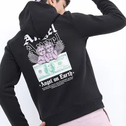 KETCH Men Black Graphic Printed Hooded Long Sleeve Sweatshirt-image-30