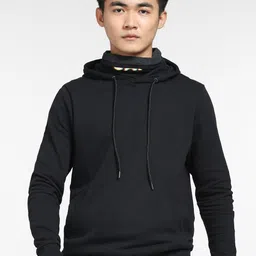 Jack & Jones Men Black Solid Hooded Sweatshirt-picture-42