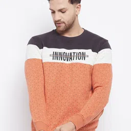 Duke Men Orange & White Printed Wool Sweatshirt-picture-46