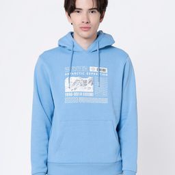 Red Tape Men Blue Printed Hooded Sweatshirt-image-23