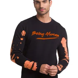 Being Human Men Black Printed Pure Cotton Sweatshirt-picture-49