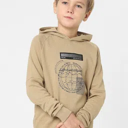 Jack & Jones Junior Beige Boys Beige Printed Hooded Sweatshirt-picture-19