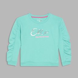 ELLE Girls Sea Green Printed Cotton Sweatshirt-image-83