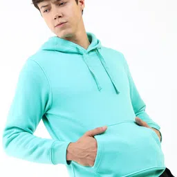 KETCH Men Blue Hooded Solid Sweatshirt-image-75