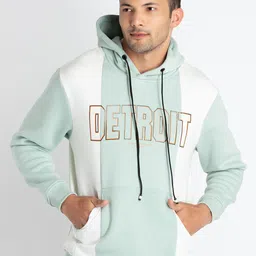 Status Quo Typography Printed Colourblocked Hooded Cotton Pullover-picture-20