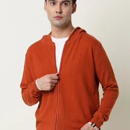 RARE RABBIT Men Pisa Slim Fit Solid Hooded Sweatshirt-image-12