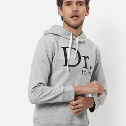 Campus Sutra Men Grey Printed Hooded Sweatshirt-image-62