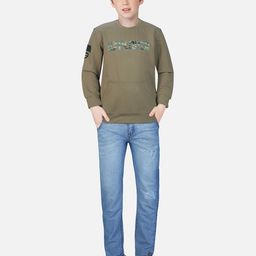 Gini and Jony Boys Round Neck Typography Printed Cotton Sweatshirt-42