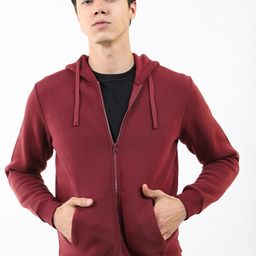 KETCH Men Burgundy Hooded Sweatshirt-image-44