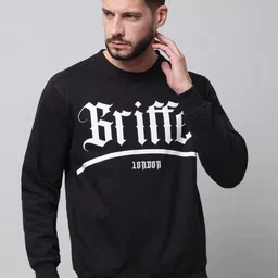 GRIFFEL Men Black Printed Sweatshirt-image-99