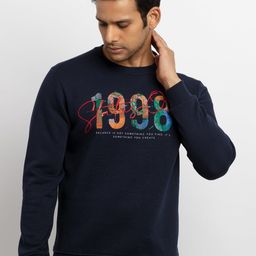 Status Quo Men Navy Blue Printed Cotton Sweatshirt-image-84
