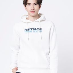 Red Tape Men Off White Printed Hooded Sweatshirt-image-76