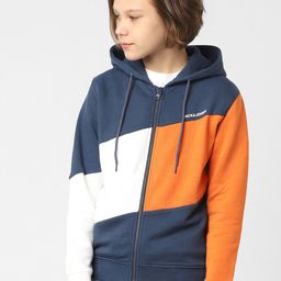 Jack & Jones Junior Boys Blue Colourblocked Hooded Sweatshirt-picture-13