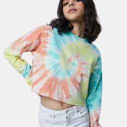 The Souled Store Women Tie & Dye Candy Swirls Oversized Sweatshirt-image-39