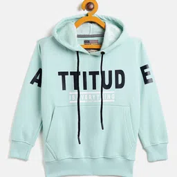 Duke Kids Boys Sea Blue Printed Hooded Fleece Pullover Sweatshirt-image-40